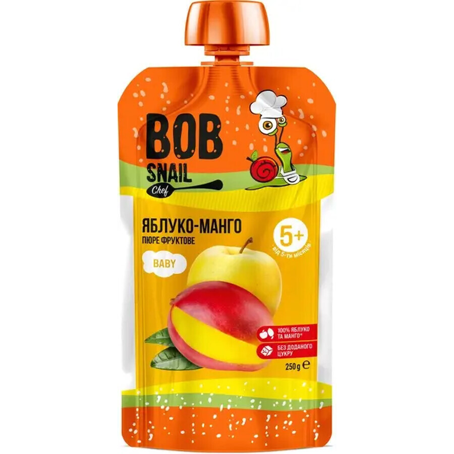 Пюре фруктовое Bob Snail Яблоко-Манго для детей от 5 месяцев гомогенизированное 250 г: цены и характеристики