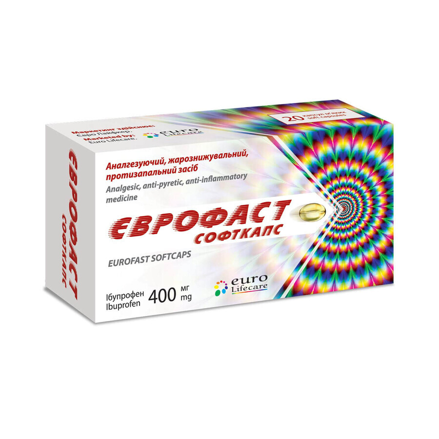 Еврофаст софткапс капсулы мягк. по 400 мг №20: цены и характеристики