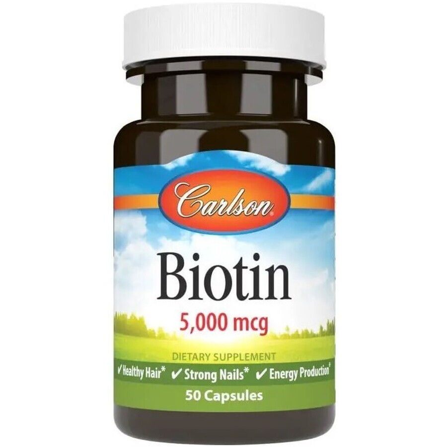 Дієтична добавка Carlson Labs Біотин, 5 мг, 50 капсул: ціни та характеристики