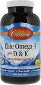 Диетическая добавка Carlson Labs Омега 3+ витамин Д3 и витамин К, 180 гелевых капсул