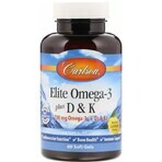 Диетическая добавка Carlson Labs Омега 3+ витамин Д3 и витамин К, 60 гелевых капсул: цены и характеристики