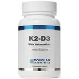Дієтична добавка Douglas Laboratories Вітаміни К2 Д3 з астаксантіном, 30 вегетаріанських капсул