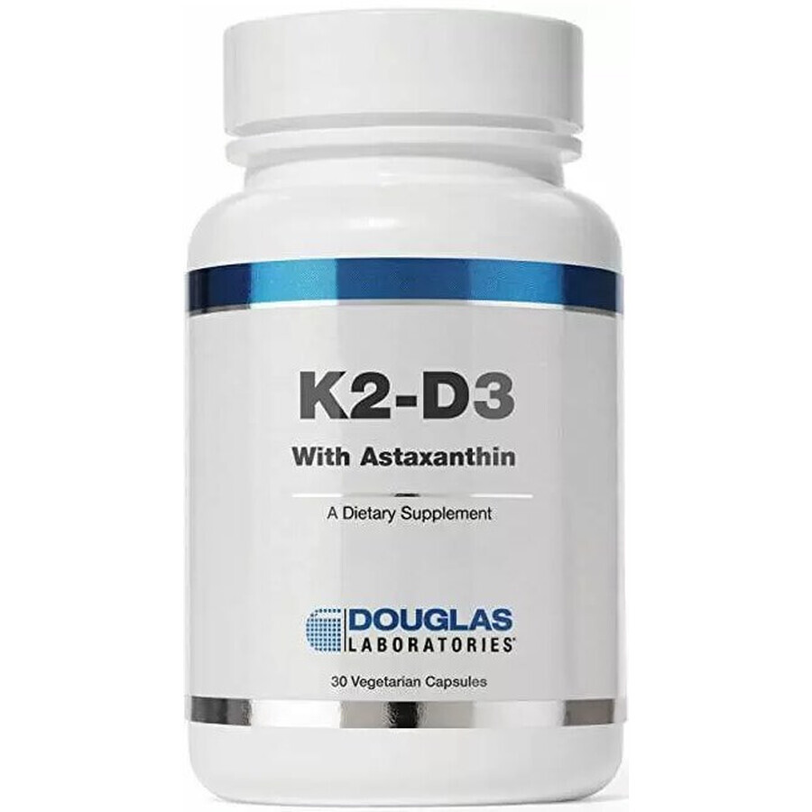Диетическая добавка Douglas Laboratories Витамины К2 Д3 с астаксантином, 30 вегетарианских капсул: цены и характеристики