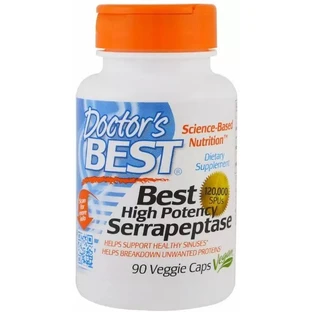Диетическая добавка Doctor's Best Серрапептаза, 120,000 SPU, 90 капсул