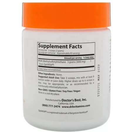 Диетическая добавка Doctor's Best Метилсульфонилметан, 250 гр: цены и характеристики