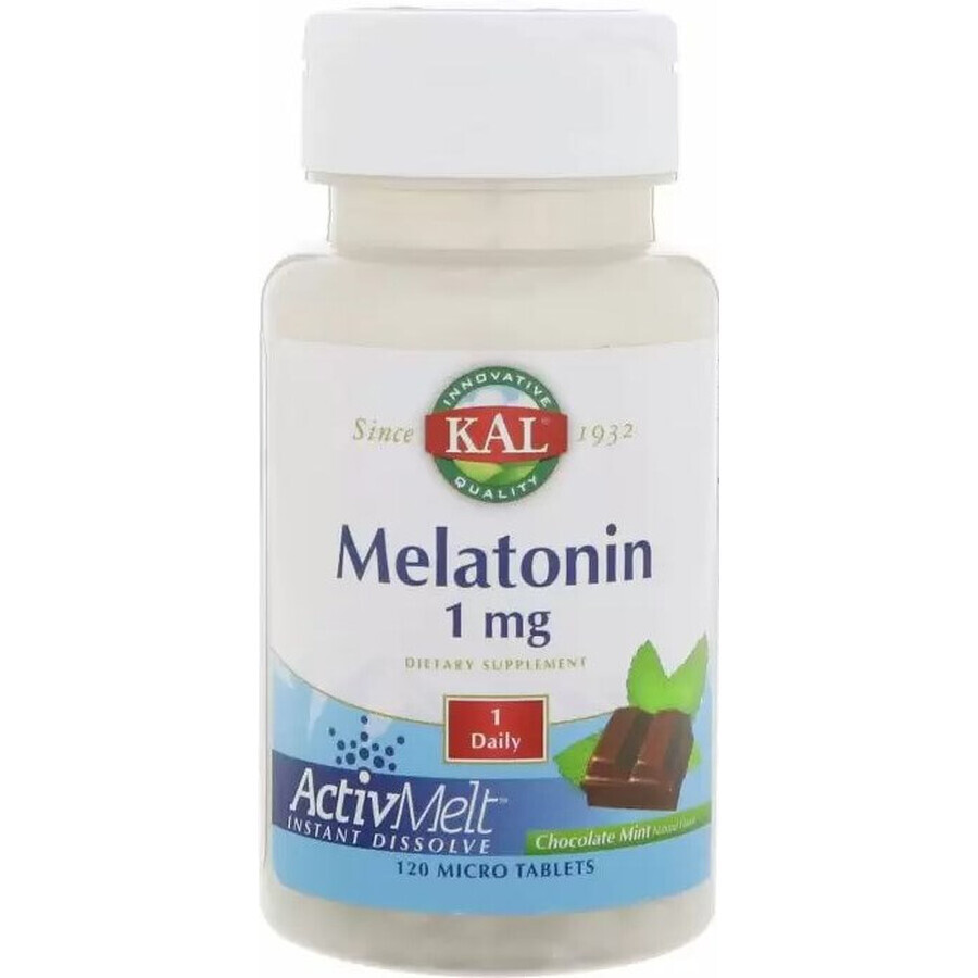 Диетическая добавка KAL Мелатонин, вкус шоколада, 1 мг, 120 микро таблеток: цены и характеристики