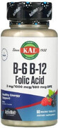 Дієтична добавка KAL Вітамін B12 + B6 фолієва кислота, смак ягід, 60 таблеток
