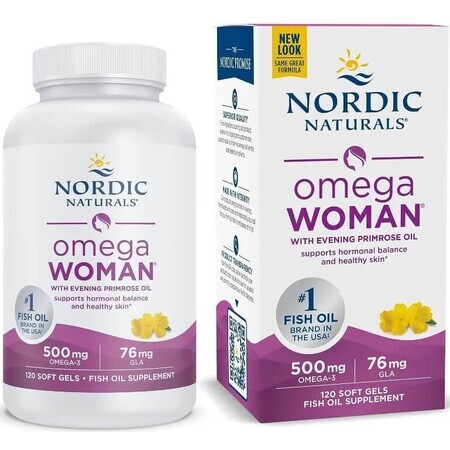 Дієтична добавка Nordic Naturals Омега-3 + вечірня примула для жінок (лимон), 120 капсул