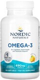 Дієтична добавка Nordic Naturals Очищений риб&#39;ячий жир, смак лимона, 690 мг, 180 гелевих капсул
