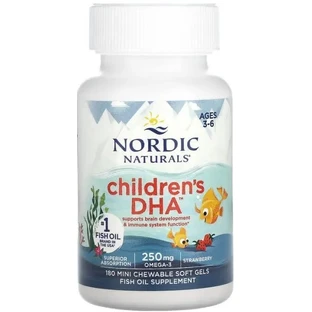 Диетическая добавка Nordic Naturals Рыбий жир для детей, 250 мг, 180 гелевых капсул