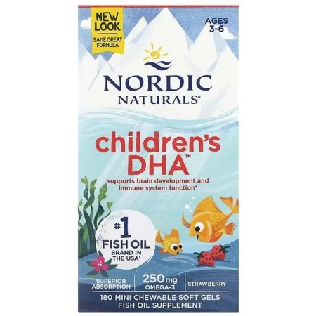 Диетическая добавка Nordic Naturals Рыбий жир для детей, 250 мг, 180 гелевых капсул: цены и характеристики