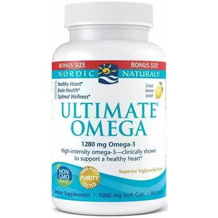 Диетическая добавка Nordic Naturals Омега-3 очищенный со вкусом лимона, 1280 мг, 90 гелевых капсул.