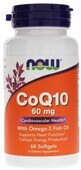 Коэнзим Q10 60 мг из Омега-3 Now Foods, 60 гелевых капсул