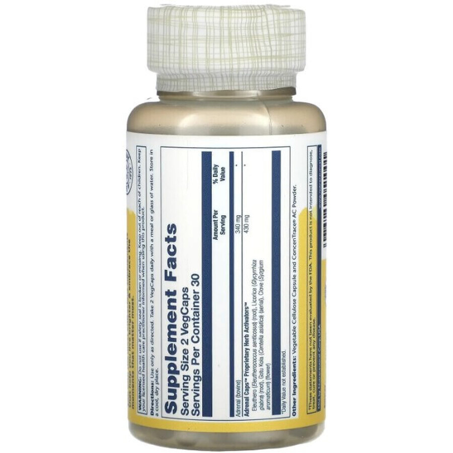 Адренал Solaray 170 mg капсулы от стресса по 170 мг №60: цены и характеристики