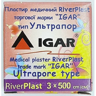 Пластырь медицинский Riverplast Igar 3 см х 500 см Ультрапор (на неткан. осн.)