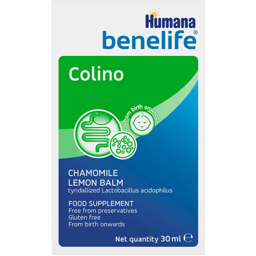 Добавка дієтична Benelife Colino Humana капли для усунення симптомів кишкових кольок з народження флакон 30 мл: ціни та характеристики