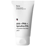 Маска для обличчя Sane проти токсинів з AHA + PHA + Спіруліна 5% 75 мл: ціни та характеристики
