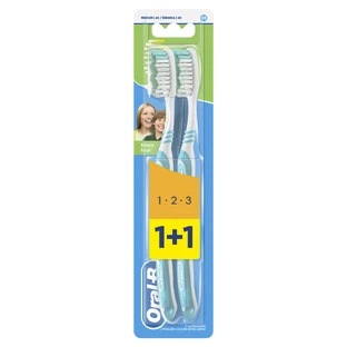 Зубная щетка Oral-B 1 - 2 - 3 Чистота Свежесть Сила Clean Fresh Strong 40 средней жесткости 2 шт 