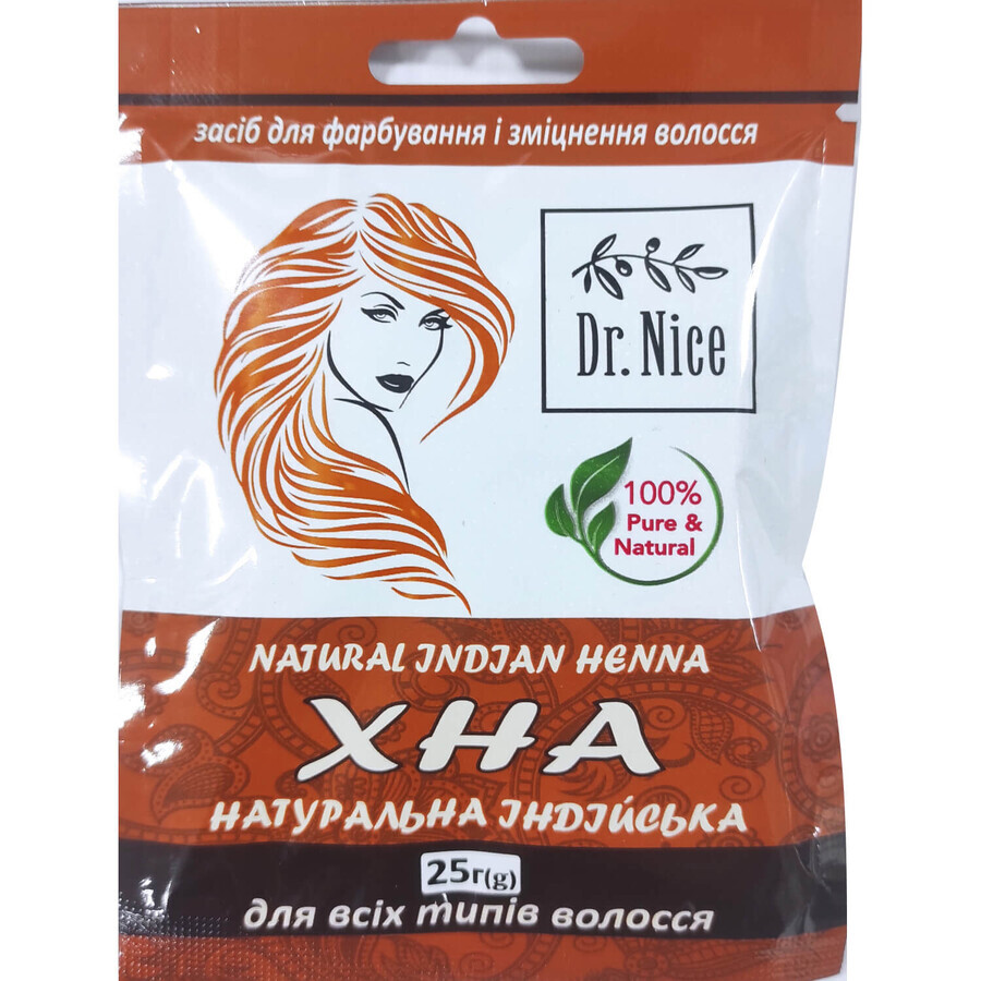 Хна індійська для всіх типів волосся Dr.Nice натуральна 25 г: ціни та характеристики