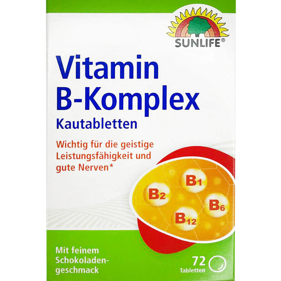 Витамины SUNLIFE Vitamin B-Komplex таблетки жевательные №72: цены и характеристики