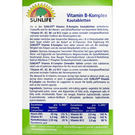 Витамины SUNLIFE Vitamin B-Komplex таблетки жевательные №72: цены и характеристики