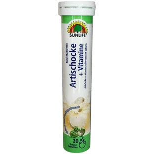 Вітаміни SUNLIFE Artischocke+Vitamine Артишок з вітамінами таблетки шипучі №20
