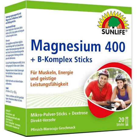 Витамины Sunlife Magnesium 400 + B-Komplex Sticks стики №20
