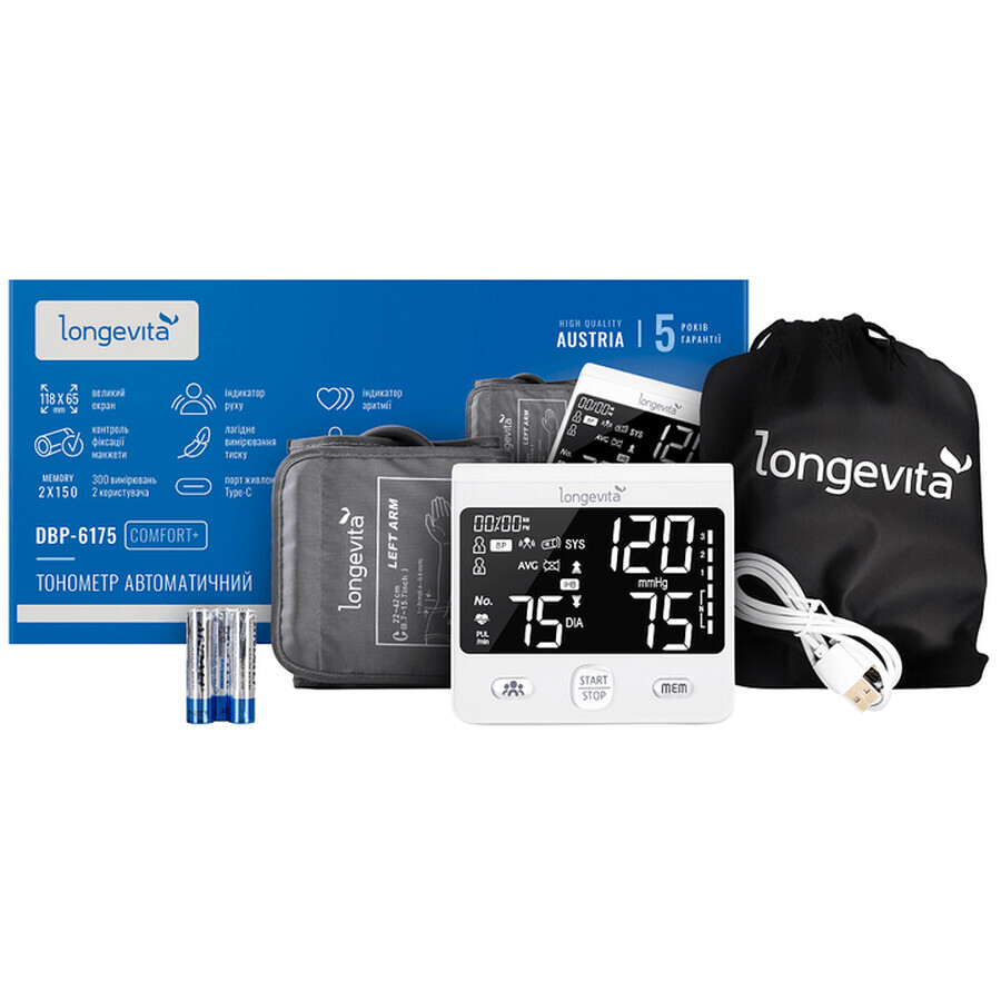 Тонометр Longevita DBP-6175: цены и характеристики