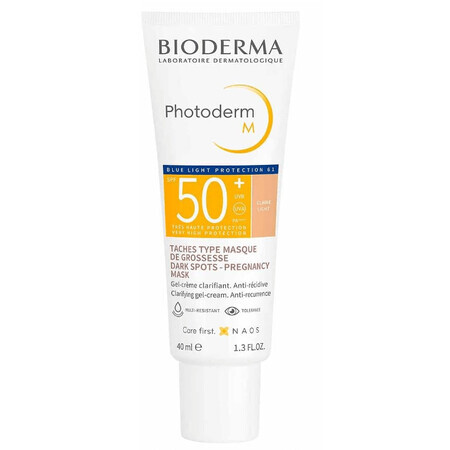 Тональный крем-гель для лица Bioderma Photoderm M Blue Light Protection Light Tone SPF 50+, 40 мл