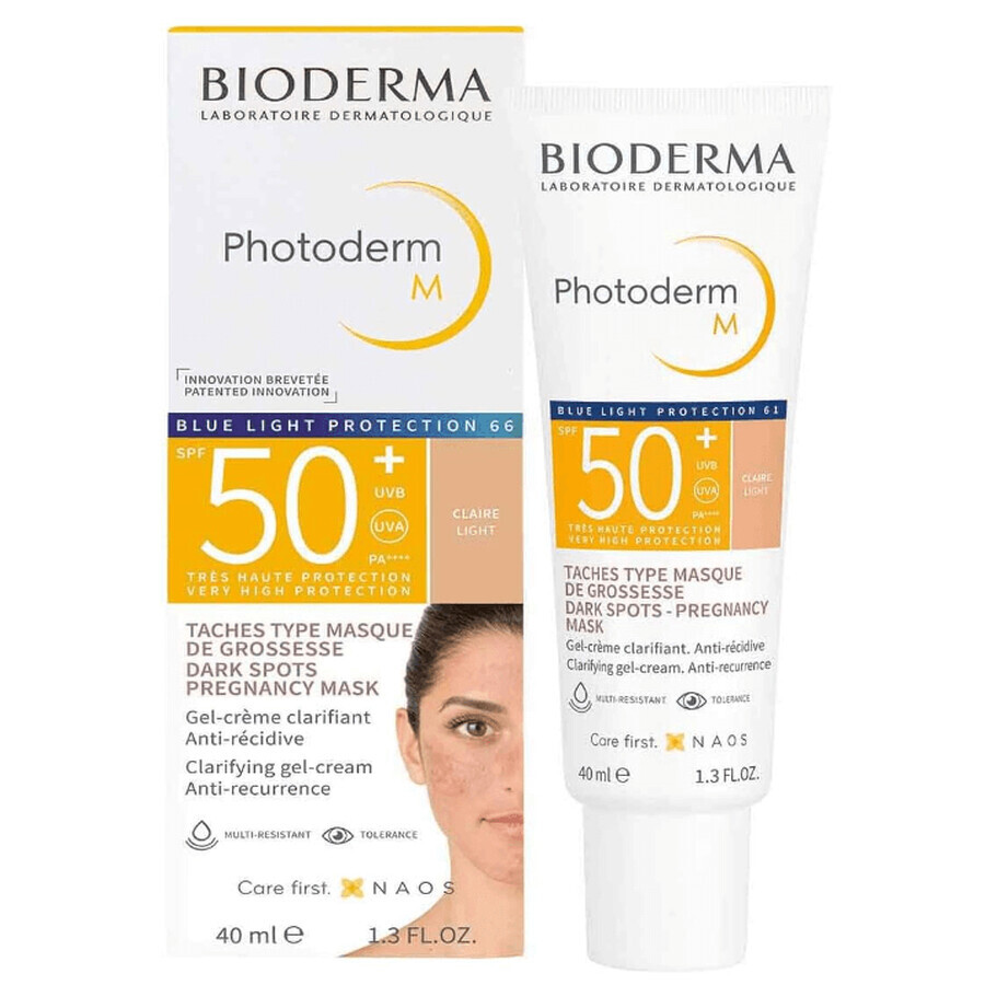 Тональний крем-гель для обличчя Bioderma Photoderm M Blue Light Protection Light Tone SPF 50+,  40 мл: ціни та характеристики