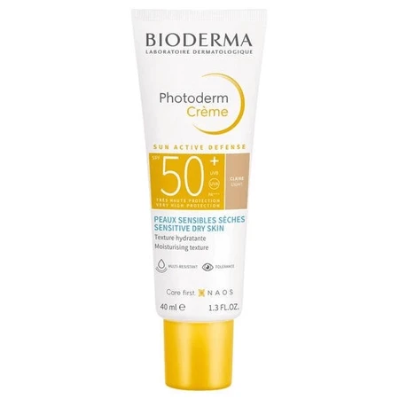 Сонцезахисний крем Bioderma Photoderm Light Colour Cream SPF50+ для чутливої та сухої шкіри, 40 мл: ціни та характеристики