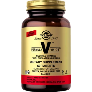 Мультивитамины и хелатные минералы, Formula V, VM-75, Solgar, 60 таблеток
