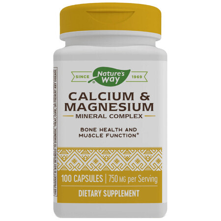 Кальцій-магній Nature's Way Calcium-Magnesium капсули №100