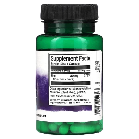 Цинка цитрат Swanson Zinc Citrate капсулы 30 мг флакон 60 шт: цены и характеристики