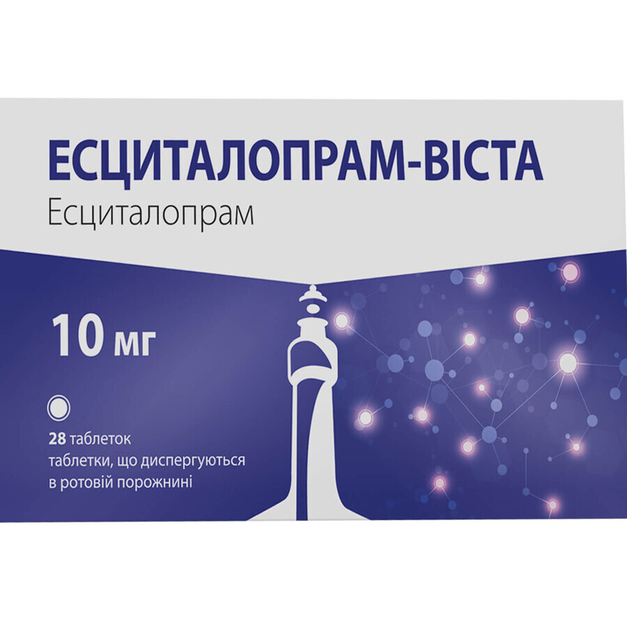 Есциталопрам-Віста табл. 10 мг №28: ціни та характеристики