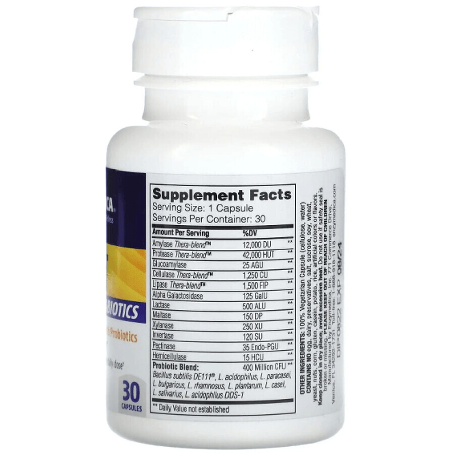 Диетическая добавка Enzymedica Ферменты и пробиотики, 30 капсул: цены и характеристики