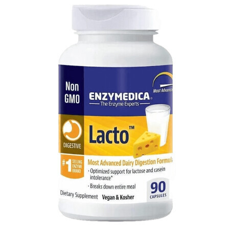 Диетическая добавка Enzymedica Ферменты для пищеварения Лакто, 90 капсул