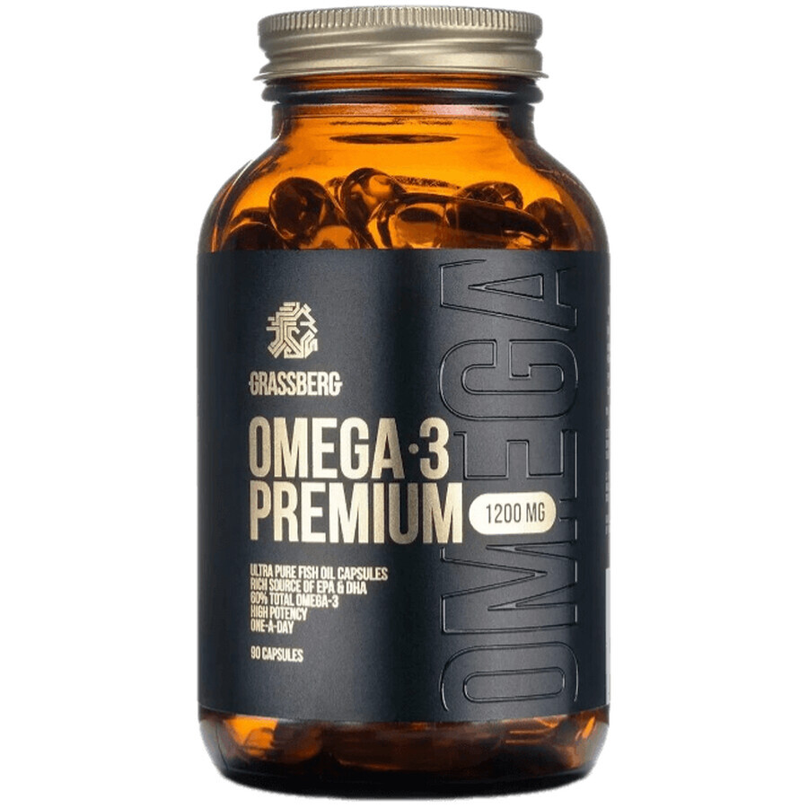Дієтична добавка Grassberg Омега-3, 1200 мг, 90 капсул: ціни та характеристики