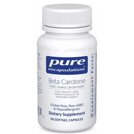Диетическая добавка Pure Encapsulations Бета-каротин (со смешанными каротиноидами), 90 гелевых капсул.