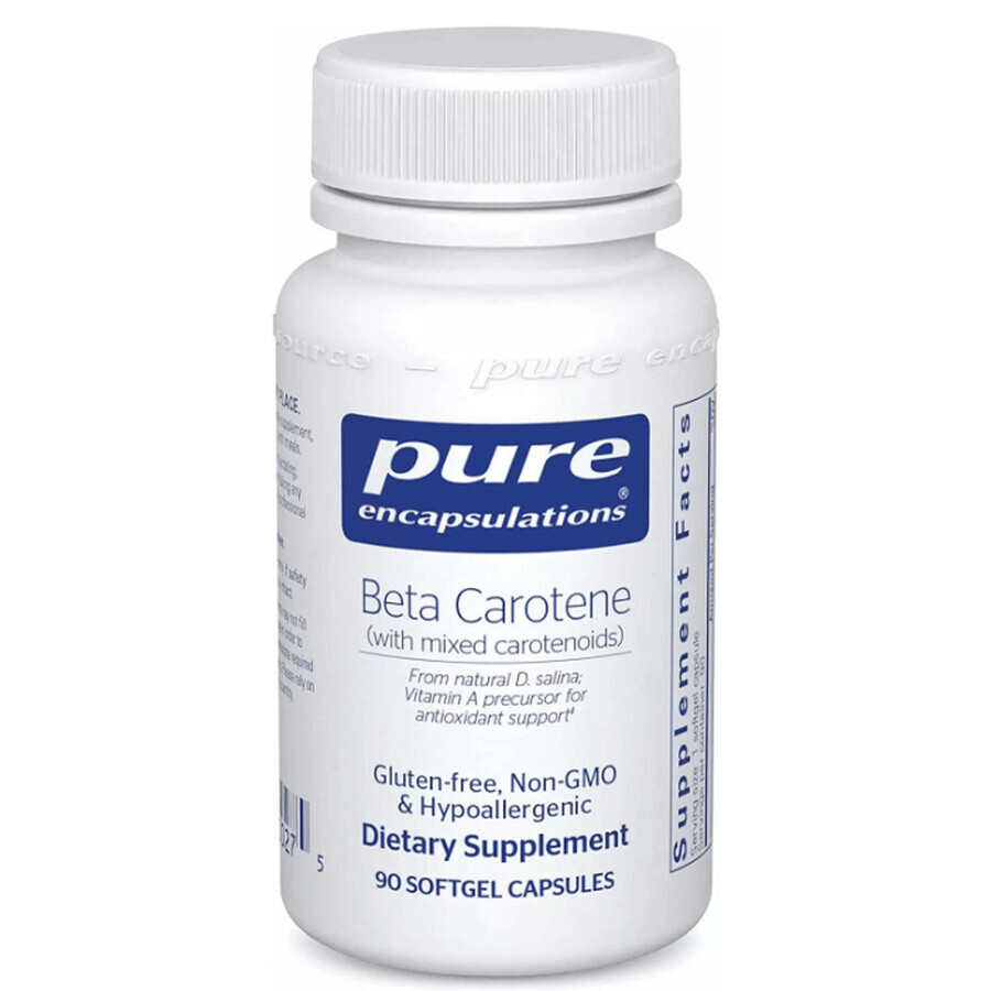 Диетическая добавка Pure Encapsulations Бета-каротин (со смешанными каротиноидами), 90 гелевых капсул.: цены и характеристики