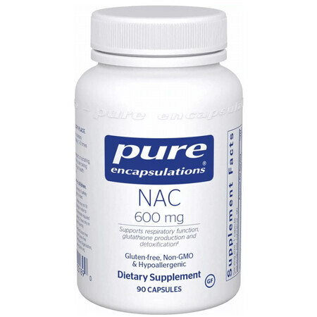 Диетическая добавка Pure Encapsulations NAC (N-ацетилцистеин) 600 мг, 90 капсул