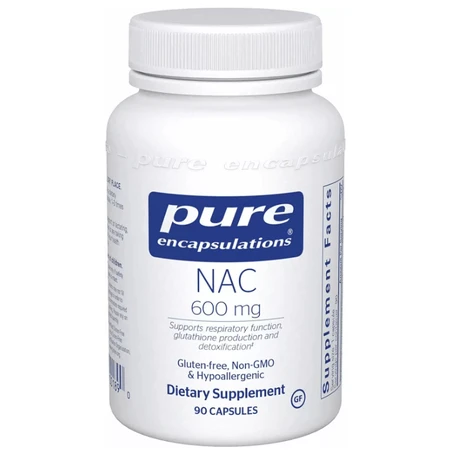 Диетическая добавка Pure Encapsulations NAC (N-ацетилцистеин) 600 мг, 90 капсул: цены и характеристики