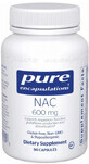 Дієтична добавка Pure Encapsulations NAC (N-ацетилцистеїн) 600 мг, 90 капсул