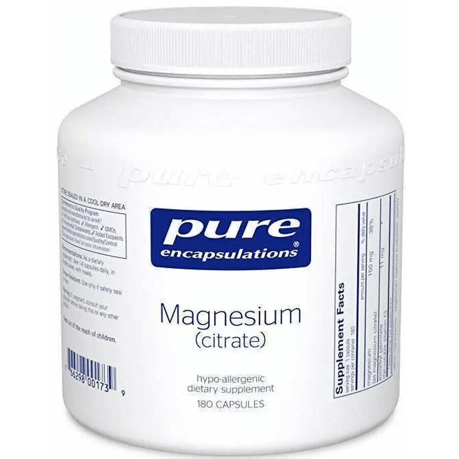 Дієтична добавка Pure Encapsulations Магній цитрат, 150 мг, 180 капсул: ціни та характеристики