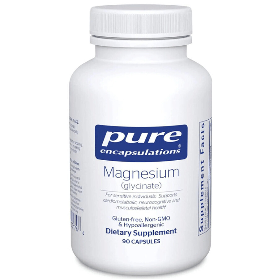 Диетическая добавка Pure Encapsulations Магний глицинат, 120 мг, 90 капсул: цены и характеристики
