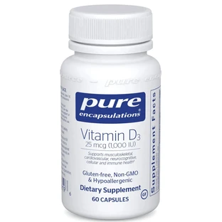 Дієтична добавка Pure Encapsulations Вітамін D3, 1000 МО, 60 капсул