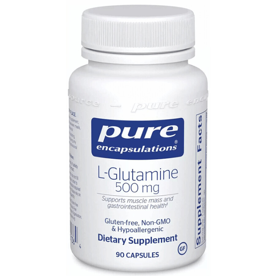 Диетическая добавка Pure Encapsulations L-глютамин, 500 мг, 90 капсул: цены и характеристики