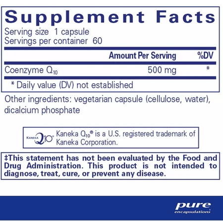 Диетическая добавка Pure Encapsulations Коэнзим Q10, 500 мг, 60 капсул: цены и характеристики