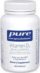 Дієтична добавка Pure Encapsulations Вітамін D3, 1000 МО, 250 капсул
