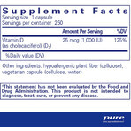 Диетическая добавка Pure Encapsulations Витамин D3, 1000 МЕ, 250 капсул: цены и характеристики